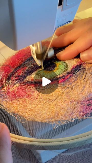 Painting With Thread, Instagram Painting, Free Motion Embroidery, Thread Painting, Thread Colors, The Eye, Blending, Fiber Art, The White