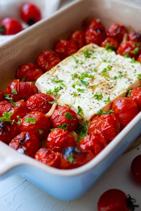 Recipes For Feta Cheese, Baked Feta And Tomatoes, Baked Tomatoes And Feta, Feta And Tomato Bake, Tomatos And Feta Cheese Baked, Tomatoes Feta Bake, Tomato And Feta Bake, Feta Cheese Tomato Bake, Feta Tomato Bake