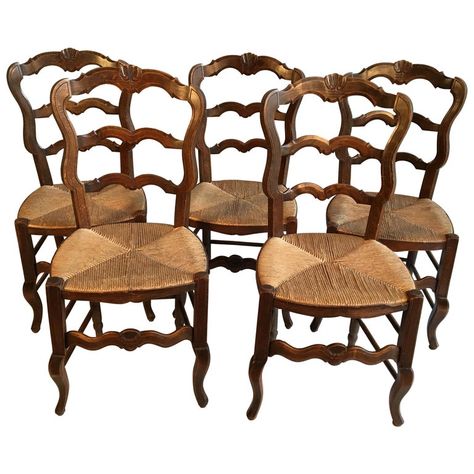 1stdibs: Antiques, Vintage and Mid-Century Modern Furniture, Jewelry, Fashion and Art Cozy French Country Living Room, French Country Chairs, French Country Dining Chairs, Ladder Back Dining Chairs, French Dining Chairs, Antique French Country, French Country Dining, French Country Living Room, Ladder Back Chairs