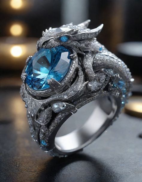 Fantasy Jewelry Magic, Jewelry Rings Unique, Jewelry Magic, Cool Rings For Men, Magic Academy, Dnd Items, Magic Items, Dragon Jewelry, Magical Jewelry