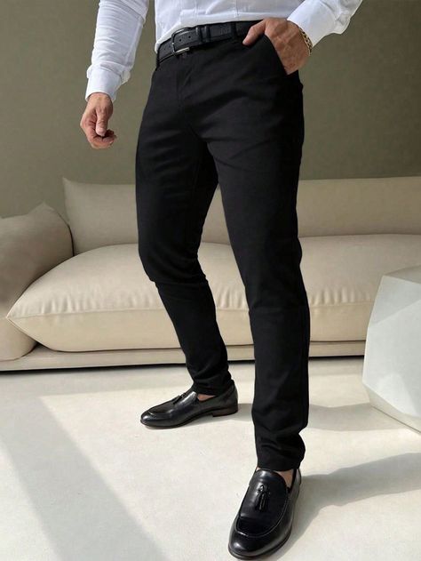 Manfinity Mode Men's Casual Solid Color Tapered Dress PantsI discovered amazing products on SHEIN.com, come check them out! Tapered Dress Pants, Black Mens Pants Tight, Dream Proposal, Surprise Engagement, Engagement Proposal, Men Suit, Wedding Week, Week 5, Proposal Engagement