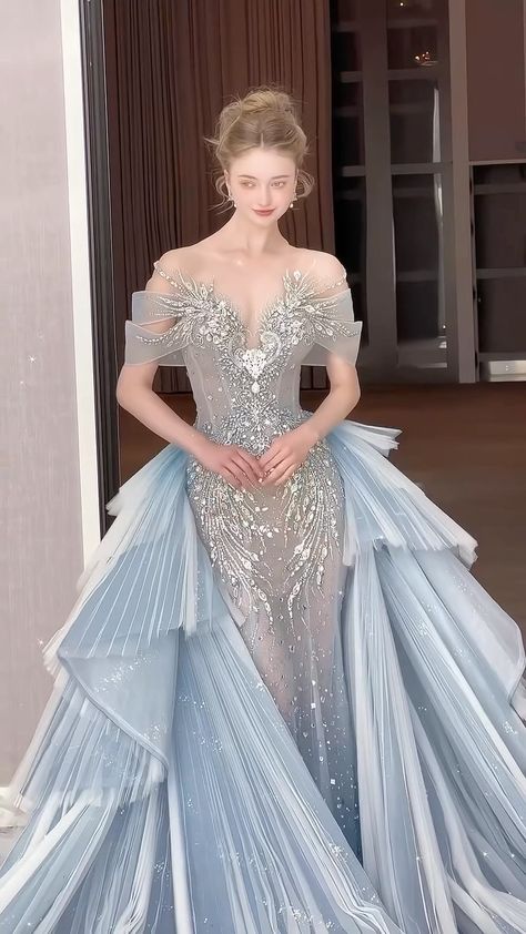 JoliPoli Couture | Once upon a time, in a world where dreams come true, a princess adorned in the most exquisite bridal gown walked down the aisle, her love… | Instagram Miss World Dresses Gowns, Jolipoli Couture, Vow Renewal Dress, Bridal Capelet, Simple Frocks, Hourglass Dress, Runway Fashion Couture, Exquisite Gowns, Fashion Glamour