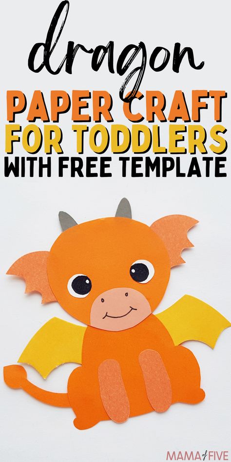 Simple toddler craft. How to make a dragon paper craft. Easy dragon template craft. Dragon Art For Preschoolers, Dragon Craft For Toddlers, Dragon Paper Plate Craft, D Is For Dragon Craft, Dragon Art Preschool, Dragon Toddler Craft, Dragon Art And Craft, Dragon Kids Craft, Easy Dragon Crafts For Kids