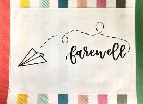 Farewell Calligraphy, Farewell Doodle, Architectural Board, Farewell Card, School Keepsake, Farewell Cards, Diary Covers, Mini Photo Albums, Aesthetic Fonts