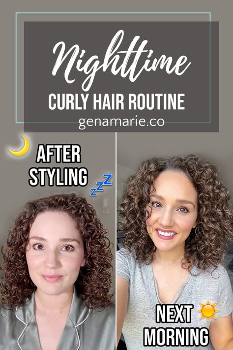 This post is sponsored by Lily Silk. Affiliate links are used. Are you someone who prefers to wash and style your curls at night, but you struggle with them getting ruined while you sleep, leading to more work the next morning? I’m going to show you an easy, nighttime curly hair routine, including tips that can help your curls last longer and not fall limp and frizzy by day 2. I am also showing ways to protect your curls while you sleep, workout, and how to quickly touch up any frizzy or wonky c How To Sleep With Naturally Curly Hair, Best Ways To Sleep With Curly Hair, How To Protect Your Curls At Night, Sleep With Short Curly Hair, How To Sleep With Curly Hair Natural, How To Protect Curls Overnight, Washing Curly Hair At Night, Curly Hair Sleeping Styles, How To Protect Wavy Hair At Night