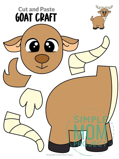 Are you looking for an easy way to teach the letter G to your preschool, toddler or kindergarten class? This free paper printable farm animal three billy goat craft is just the thing! It is such an easy homemade activity or art project that your kids will love learning about the alphabet. Turn it into a paper bag puppet or glue to a toilet paper roll. However you use our goat template craft, I know your kids will love it! Build A Goat Craft, Goat Printables Free, Farm Animal Patterns Free Printable, Goat Template Free Printable, Goat Crafts For Toddlers, Goat Paper Craft, Goat Activities For Preschool, Goat Craft Preschool, Goat Crafts For Kids