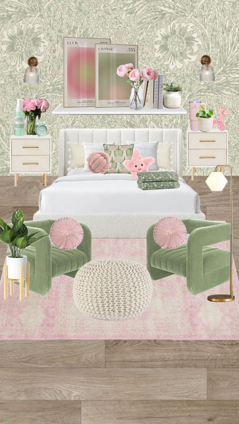 Light Aesthetic Bedroom, Light Pink Room Aesthetic, Light Pink Room Decor, Light Pink Room, Pink Room Aesthetic, Light Pink Rooms, Room Decor Preppy, Pink Dorm Rooms, Lake House Bedroom