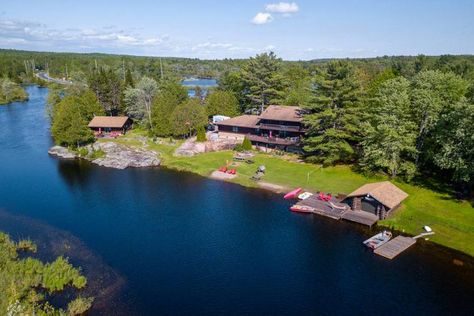 Spectacular Buckhorn estate for sale in a nature lover's paradise. By Eva Fisher. Opportunity knocks with this uniquely situated property, featuring hand-hewn log buildings and unparalleled access to the Kawartha Highlands Provincial Park. Bon Echo Provincial Park, Kawartha Highlands Provincial Park, Killarney Provincial Park, Airbnb Reviews, Log Wall, Enjoy Time, Peterborough, Maine House, House Boat