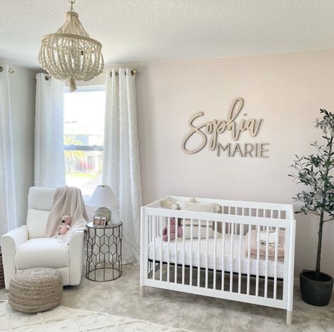 36" size Sophia- daphne font, natural stain MARIE- daffodil font, whitewash stain Pink And White Nursery, White Nursery Decor, Wooden Nursery, Personalized Nursery Decor, Nursery Name Sign, White Nursery, Nursery Letters, Nursery Name, Wooden Names