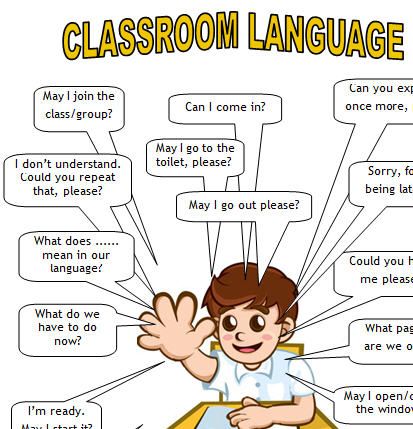 Classroom Language ~ Student Classroom Language For Students, Classroom Language For Kids, Language Classroom, Esl Classroom, English Classroom, Classroom Language, English Activities, Education Motivation, Education Quotes For Teachers