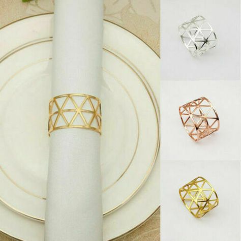 Wedding Triangle, Hanging Curtain Rods, Geometry Triangles, Gold Napkin Rings, Napkin Rings Wedding, Gold Napkins, Curtain Rod Holders, Sewing Collars, Metal Wedding