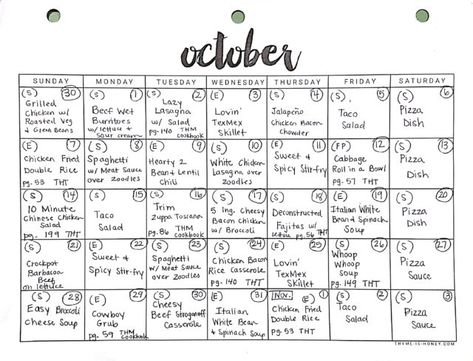 October Monthly Dinner Meal Plan - Darcie's Dish Meals For A Month Menu Planning, Keto Eating Plan, November Dinner, Chicken Bacon Salad, Delicious Fall Recipes, Thm Meal Plans, Dinner Meal Plan, Camping Meal Planning, Menu Sans Gluten