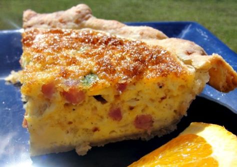 Canadian Bacon & Onion Quiche Bacon Onion Quiche, Bacon Quiche Recipe, Onion Quiche, Bacon Quiche, Freezer Friendly Meals, Canadian Bacon, Quiche Recipe, Pastry Shells, Quiche Recipes