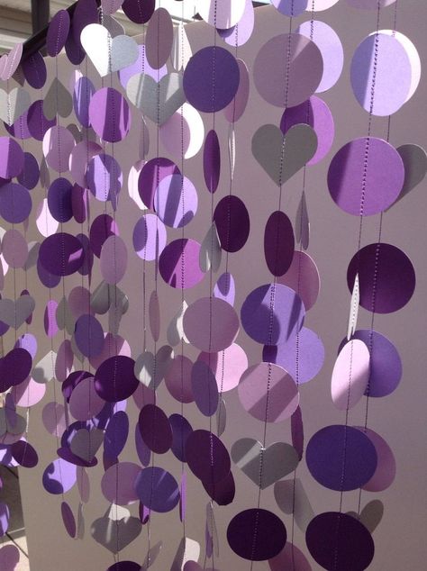 Purple Wedding Reception Decorations, Purple Garland, Purple Wedding Reception, Purple Sweet 16, Purple Party Decorations, Purple Birthday Party, Purple Bridal Shower, Garland Wedding Decor, Sweet 16 Decorations