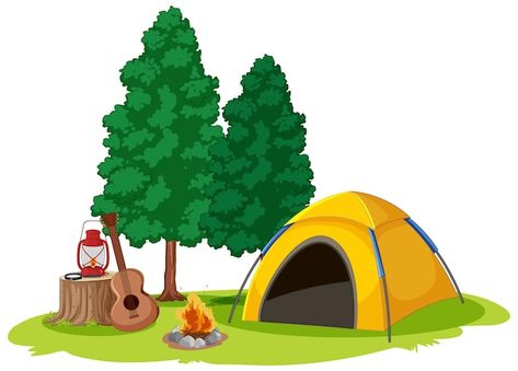 Free vector isolated camping tent in nat... | Free Vector #Freepik #freevector #camping-clipart #cartoon-tree #cartoon-drawing #svg Camp Clipart, Crab Cartoon, Seashell Illustration, Safari Scene, Camping Clipart, Tenda Camping, Circus Characters, Camping Theme Classroom, Different Types Of Vegetables