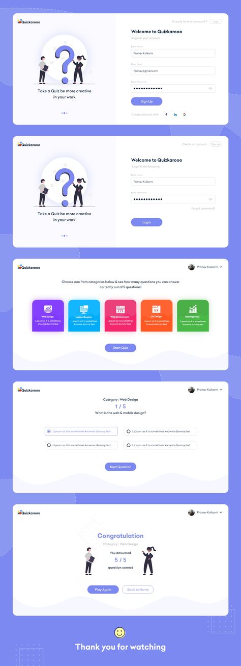 Quizkaroo is desktop app to take quiz on intrested topic Interface Design Desktop, Website Quiz Design, Quiz App Design, Quiz App Ui Design, Quiz Website Design, Quiz Ui Design, Quiz Template Design, Desktop App Design, Quiz App Ui