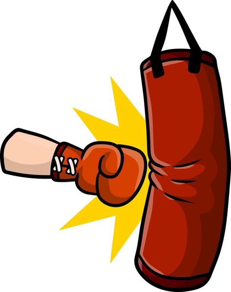 Punching bag. Martial art. Combat skill. Cartoon flat illustration. Boxing training. Red sports object Boxing Cartoon Art, Punching Bag Drawing, Boxing Clipart, Boxing Illustration, Boxing Cartoon, Boxing Pose, Boxing Gloves Art, Boxing Art, Boxing Bag