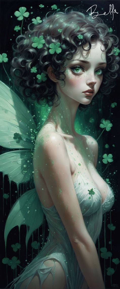 Clover Fairy, Fairy Illustration, Beautiful Fairy, Beautiful Fairies, Fairy Land, Create Art, Image Generator, Fantasy Artwork, Social Media Posts