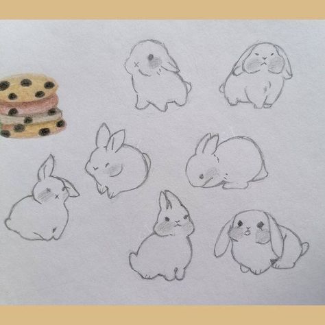 Bunny Drawings, Bunny Sketches, Bunny Drawing, Cute Doodles Drawings, Cute Doodle Art, Mini Drawings, Art Drawings Sketches Creative, Cute Little Drawings, Kawaii Drawings