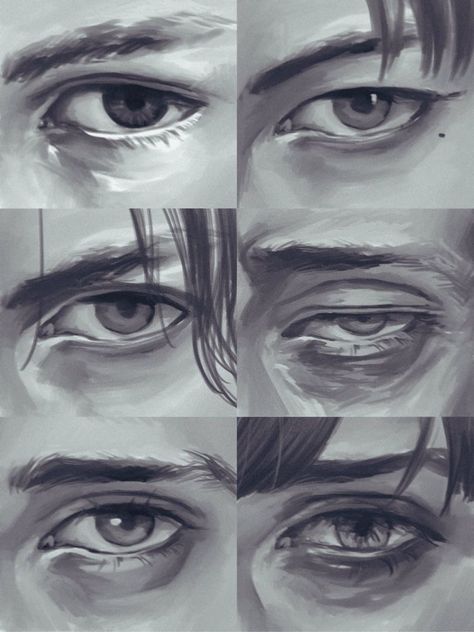 Watery Eyes Drawing, Eye Inspo Drawing, Body Shading Reference, Art Style Realistic, Face Shading Tutorial, Eyes Reference Drawing, Eyes Sketching, Eyes Shading, Eye Reference Drawing