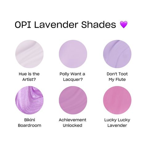 Now trending: lavender nails 💜✨ Swipe for a closer look at our shade picks and let us know your fave below.… | Instagram Lavender Nail Color Ideas, Sheer Lavender Nails, Opi Lavender, Lavender Nail Color, Opi Nail Colors, Lavender Nails, Nail Colours, Neutral Nails, Opi Nails