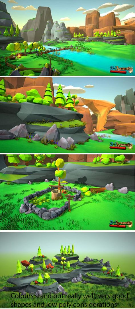 Blender Low Poly Environment, Low Poly Environment, Low Poly Forest, Gfx Design, Low Poly Games, 3d Environment, Polygon Art, Isometric Art, Game Environment