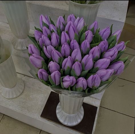 Lavender Aesthetic, Purple Bouquet, Boquette Flowers, Tulip Bouquet, Nothing But Flowers, Purple Tulips, Flower Therapy, Beautiful Bouquet Of Flowers, Luxury Flowers