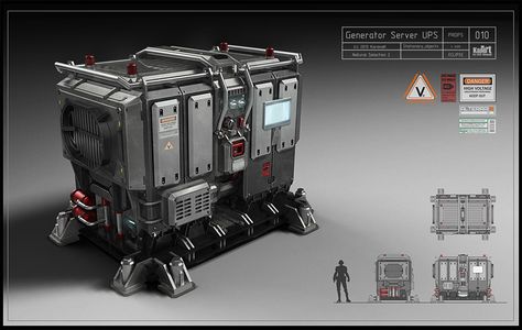 Generator Concept Art, Concept Art Props, Sci Fi Building, Art Environment, Sci Fi Props, Sci Fi Tech, Hard Surface Modeling, Props Concept, Environment Props