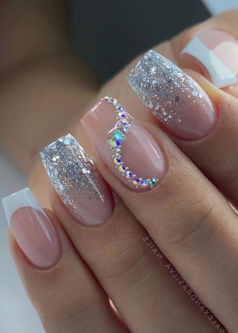 January Nail Designs, Firework Nails, New Years Nail Designs, New Years Eve Nails, January Nails, Glamorous Nails, Sparkle Nails, Nail Designs Glitter, New Year's Nails