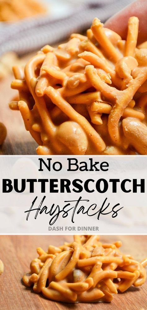 Butterscotch Nests Chow Mein, Chow Mein Dessert Haystack Cookies, Noodle Dessert Recipes, Chow Mein Butterscotch Haystack Cookies, No Bake Scotchies, Butterscotch Noodles Chow Mein, Recipe For Haystacks Chow Mein, Bake Sale Snack Ideas, Chow Mein Haystacks