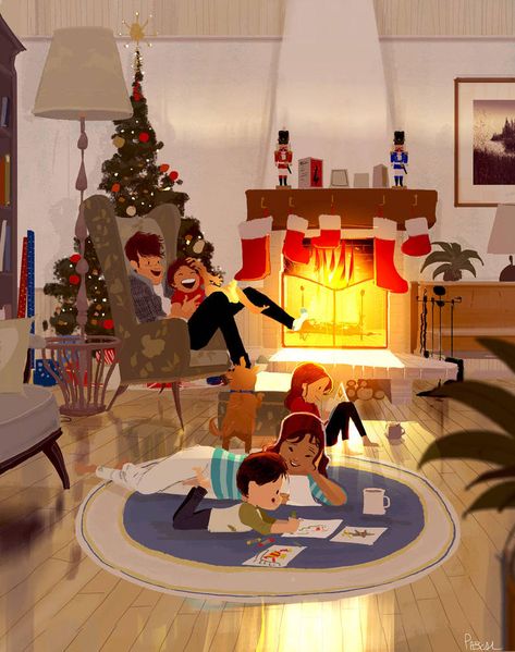 Now we wait by PascalCampion on DeviantArt Pascal Campion, Family Illustration, Love Illustration, Cozy Feeling, Christmas Illustration, Photo Images, Childrens Illustrations, Children's Book Illustration, Children Illustration