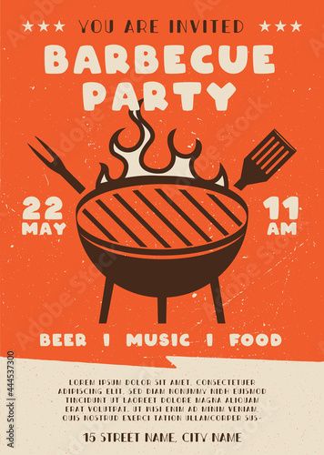 Bbq Poster, Barbeque Invitations, Bbq Potluck, Barbeque Design, Invitation Design Inspiration, Grill Logo, Summer Barbeque, Barbeque Party, Poster Template Design