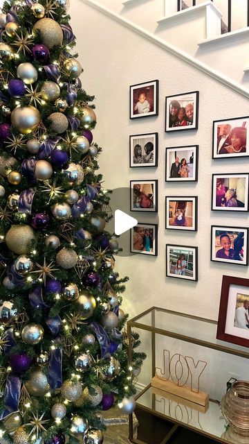 Antoinette Boston on Instagram: "My purple lovers, this one is for you! I’ve been decorating for this client for at least 5 years. This tree was peacock for two years, all gold for two years, and now gold and purple. She trusts me completely to do what I want while still seeing the tree and without breaking the bank. I love it! This is tree 20 of the season for me out of about 95!  . . . . .  #absholidaydecor #Christmas #Christmasinspo #natal #navidad #xmas #christmastree #xmastree #noel #tistheseason #christmascountdown  #holidaycheer#christmas2023 #christmasmood #ribbon #explore #instadaily #ques" Purple And Gold Christmas Tree, Purple Christmas Tree, Tree Inspiration, Gold And Purple, Christmas Tree Inspiration, Purple Christmas, Christmas Inspo, Gold Christmas Tree, Christmas Mood