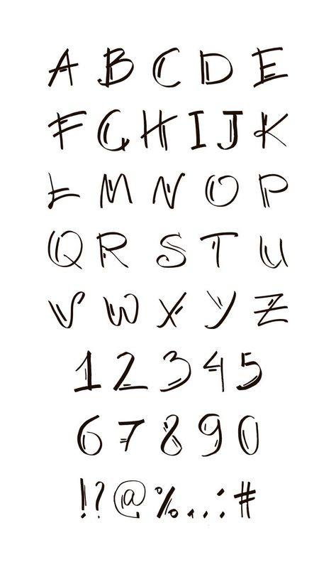 The English alphabet is hand-drawn. A set of letters, numbers and signs is drawn by a felt-tip pen. Vector black and white isolated illustration. Full Alphabet Fonts Hand Drawn, Calligraphy Numbers Hand Drawn, Hand Drawn Numbers, Unique Fonts Alphabet, Fancy Writing Alphabet, Full Alphabet Fonts, Cursive Handwriting Fonts, Pen Vector, Writing Alphabet