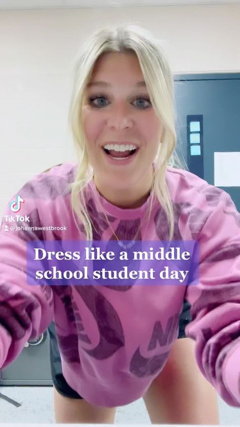 @johannawestbrook_ shared a video on Instagram • May 4, 2022 at 12:24am UTC Dress Like A Middle Schooler Day, Dress Like Your Students Day, Student Teacher Swap Day Outfit, Teachers Dress Like Students Day, Dress Like A Student Day For Teachers, Dress Like A Student Day, Student Day, Teacher Dresses, Students Day