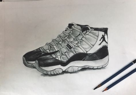 The sketch of one of my favourite shoes of world famous Micheal Jordan. Nike Air Jordan 11, Air Jordan 11, Jordan 11, World Famous, Nike Air Jordan, My Favourite, Air Jordan, Air Jordans, Nike Air