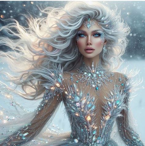 Ice Dress Snow Queen, Ice Mermaid, Ice Queen Dress, Ice Queen Makeup, Celebrity Brides, Sea Queen, Dreamy Gowns, Fantasy Wall Art, Unconventional Wedding