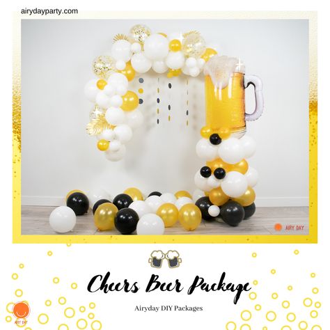 Pre-designed Balloon Package Beer Mug Balloon Arch, Beer Balloon Arch, Beer Balloon Garland, Beer Balloon Decor, Beer Balloon, 40th Birthday Party Men, Beer Themed Birthday Party, Cheers And Beers To 40 Years, Beer Birthday Party