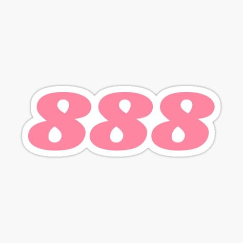 Angel Number Laptop Background, Angle Numbers Wallpaper Pink, Number Stickers Aesthetic, Pink Wallpaper Angel Numbers, 888 Aesthetic, Angel Number Sticker, 999 Angel Number, 888 Angel Number, Senior Jackets Patches