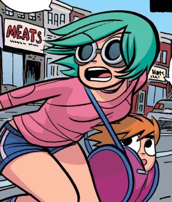 Scott Pilgrim Vs The World Comic Ramona, Ramona Flowers Comic Pfp, Ramona Flowers Goggles, Ramona Flowers Comic, Ramona Flowers Pfp, Bryan Lee O Malley, Scott Pilgrim Comic, Bryan Lee, Ramona Flowers