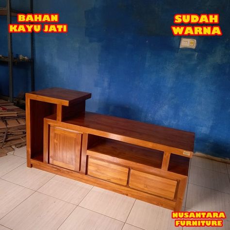 Meja TV Jepara Meja Tv, Bedroom Furniture Design, Tv Wall, Tv Stand, Bedroom Furniture, Storage Bench, Diy Furniture, House Plans, Furniture Design