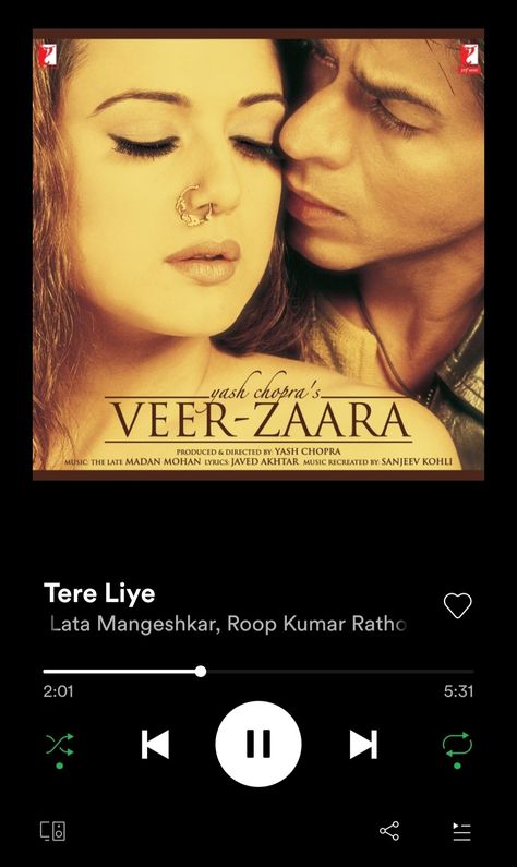 Veer Zara Movie Snap, Veer Zara Movie, Veer Zara, Veer Zaara, Music Nerd, Lata Mangeshkar, Pretty Songs, Vanilla, Zara