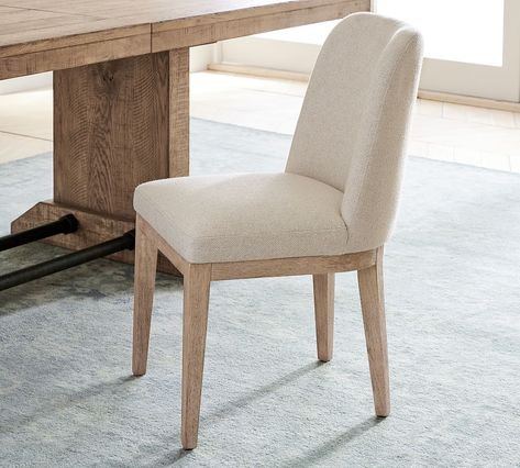 Layton Upholstered Dining Chair | Pottery Barn Tufted Dining Chairs, Kiln Dried Wood, Leather Dining Chairs, Free Interior Design, Kitchen Chairs, Upholstered Dining Chairs, Pottery Barn Kids, Interior Design Services, Solid Oak