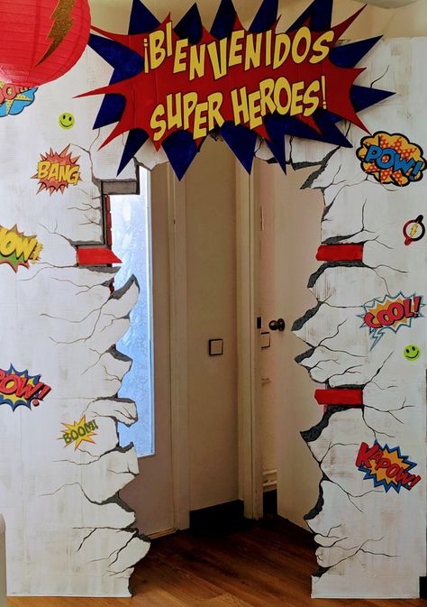 Super Hero Theme Decorations, Marvel Theme Decorations, Super Hero Birthday Party Ideas Decoration, Comicon Decorations, Superheroes Theme Party, Comic Theme Party Decorations, Super Hero Theme Party Decorations, Marvel Theme Party Decoration, Marvel Decorations Party