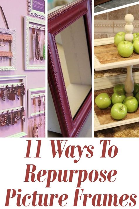 11 Inspiring Uses For Picture Frames – DIY Home Sweet Home Repurpose Frames, Yard Sale Organization, Repurpose Picture Frames, Organizing Printables, Herb Drying, Sale Picture, Home Decor Storage, Picture Frame Crafts, Dressers Makeover