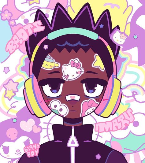 ☆bee☆ (@bland__boy) • Instagram photos and videos Badtz Maru Fanart, Maru Fanart, Halloween Wallpaper Cute, Graffiti Doodles, Cool Kid, Badtz Maru, Kid Art, Black Cartoon Characters, Hello Kitty Art