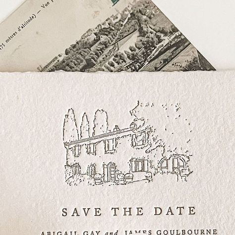 August + White on Instagram: "One of my favorite save the dates, printed on gorgeous handmade paper with a custom illustration!" Artistic Save The Date, Illustration Save The Date, Save The Date Illustrations, Wedding 2025, Save The Dates, Custom Illustration, Handmade Paper, Letterpress, Save The Date