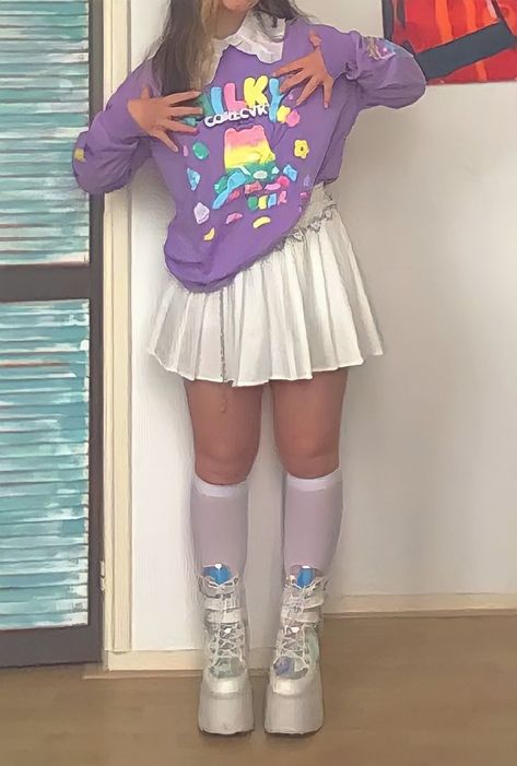 Kid Core Outfits, Indie Kid Outfits, Cute Pastel Outfits, Kidcore Fashion, Outfits Pastel, Vibrant Outfits, Lit Outfits, Thrifted Outfits, Aesthetic Outfit Ideas