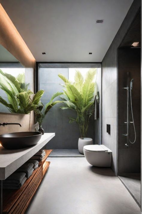 Modern bathroom with skylight and walk-in shower Zen Bathroom, Modern Bathroom Remodel, Bali House, Chic Bathrooms, Big Bathrooms, Bathroom Design Luxury, Dream Bathrooms, Home Room Design, Ubud