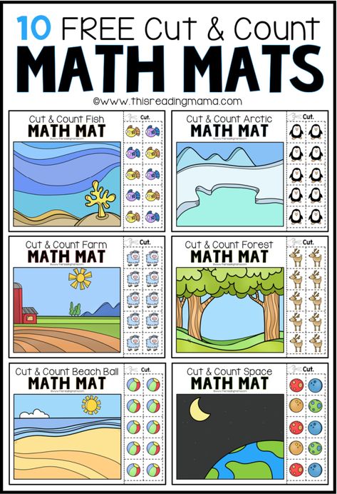 Math Mats Kindergarten, Counting 1-10, Number Facts, Kids Math Activities, Preschool Rules, Orthographic Mapping, Beginning Math, Mathematics Activities, Phonics For Kids